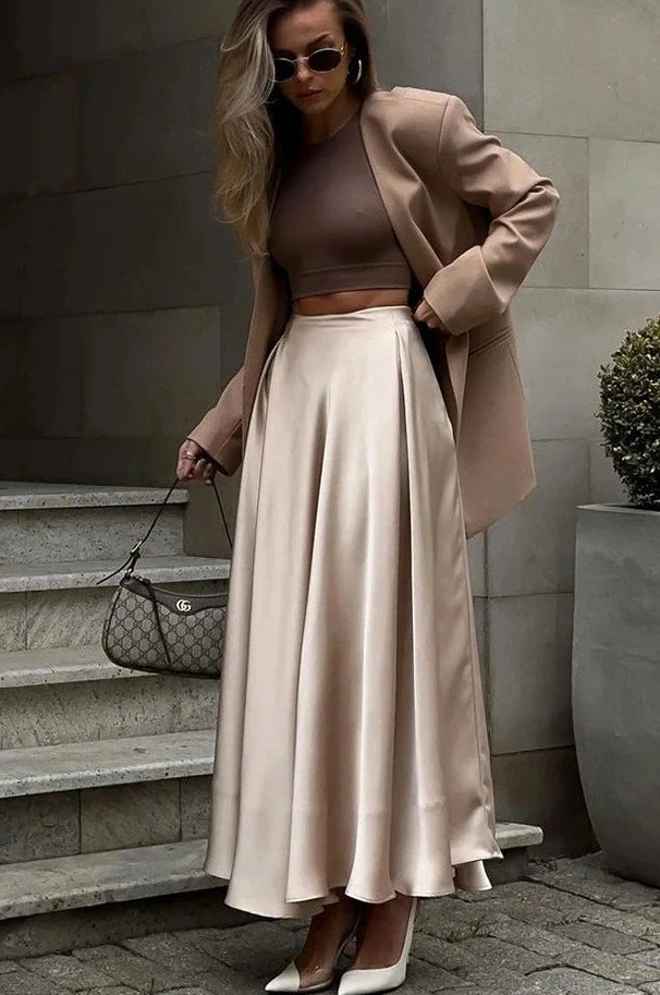 Satin Midi Skirts