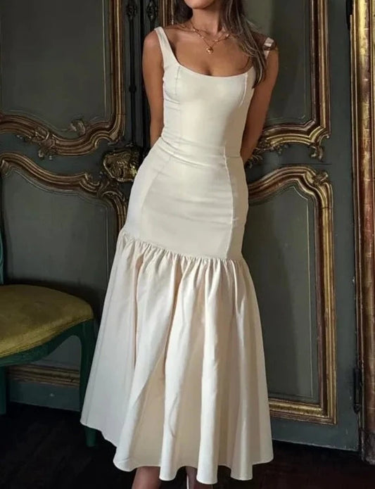 Elegant White Midi Dress