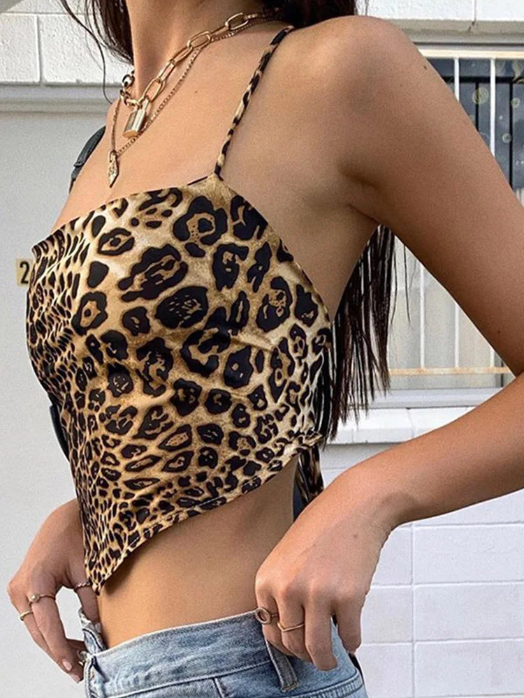 Camisetas sin mangas con estampado de leopardo