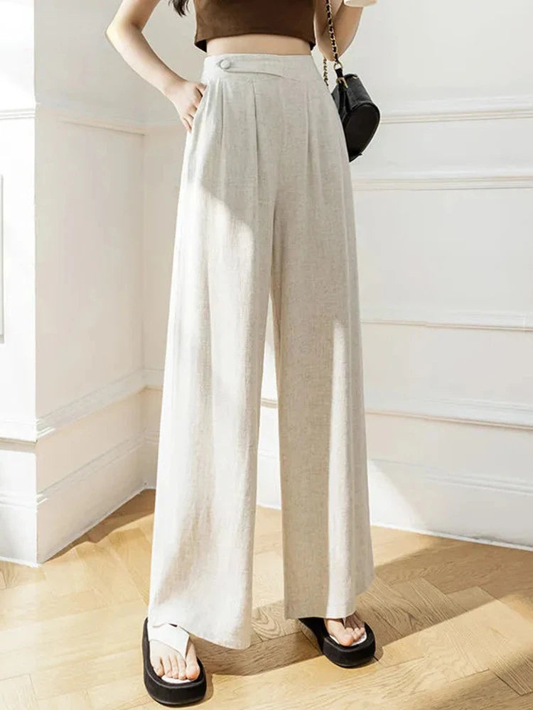 Summer Linen Cropped Pants