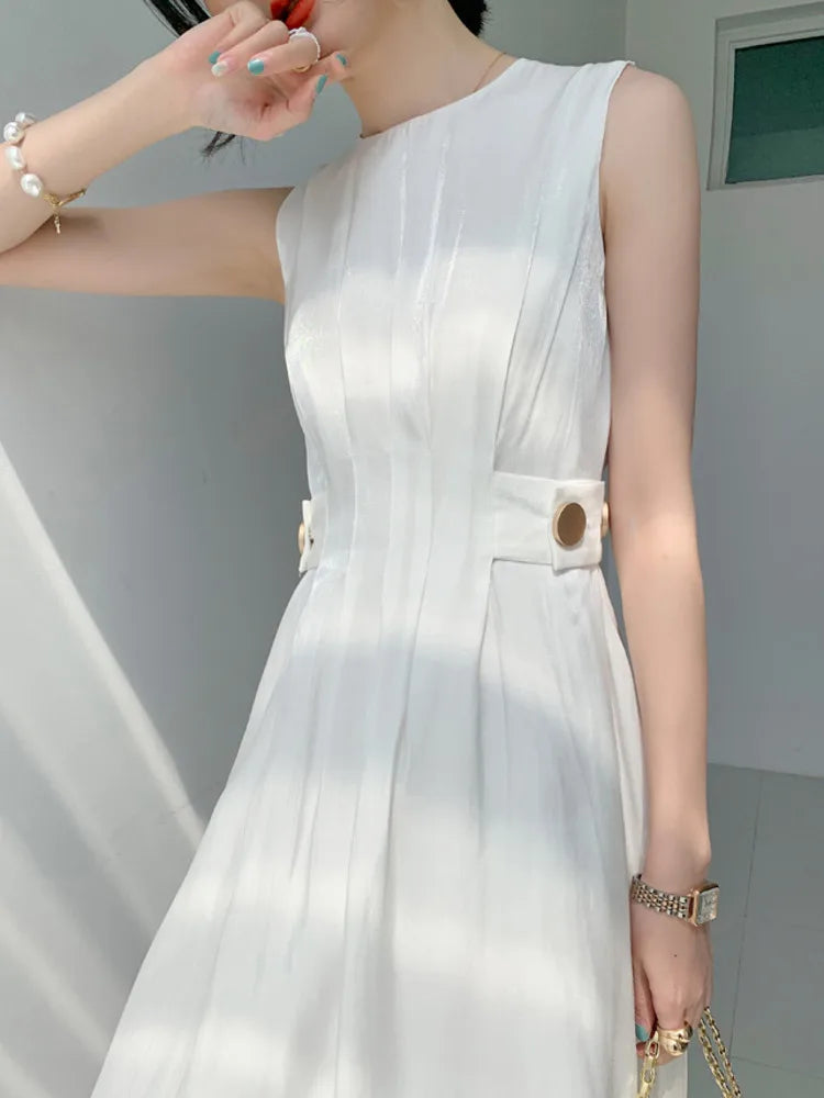 Elegant White SATIN Dress