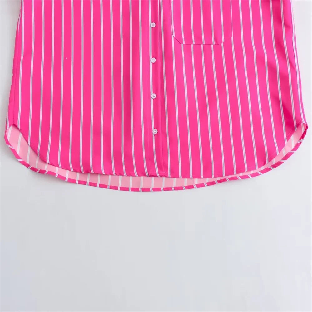 Camisa rosa a rayas