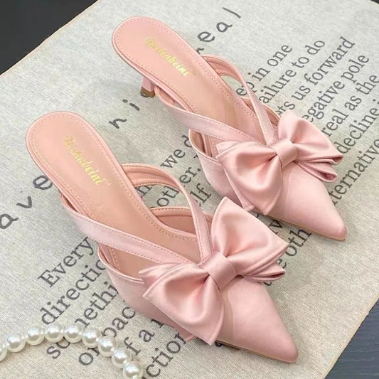 Heels Mules with Bows